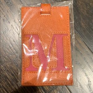 Orange and Pink “M” Luggage Tag